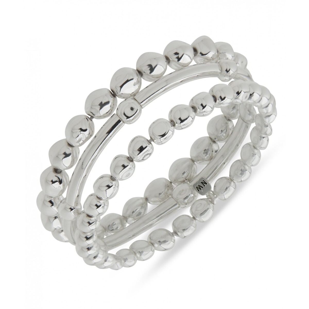 Pulsera Bo Organic Beaded Stretch - Silver 