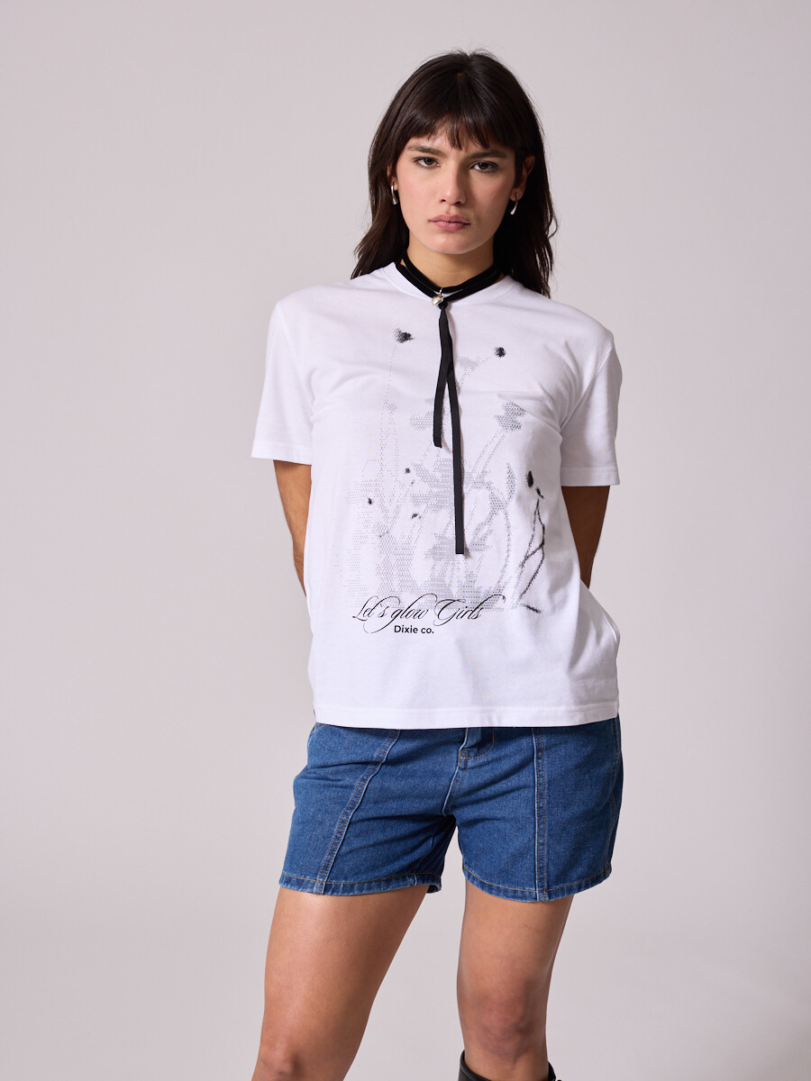 T-SHIRT CRUMI DIXIE - Blanco 