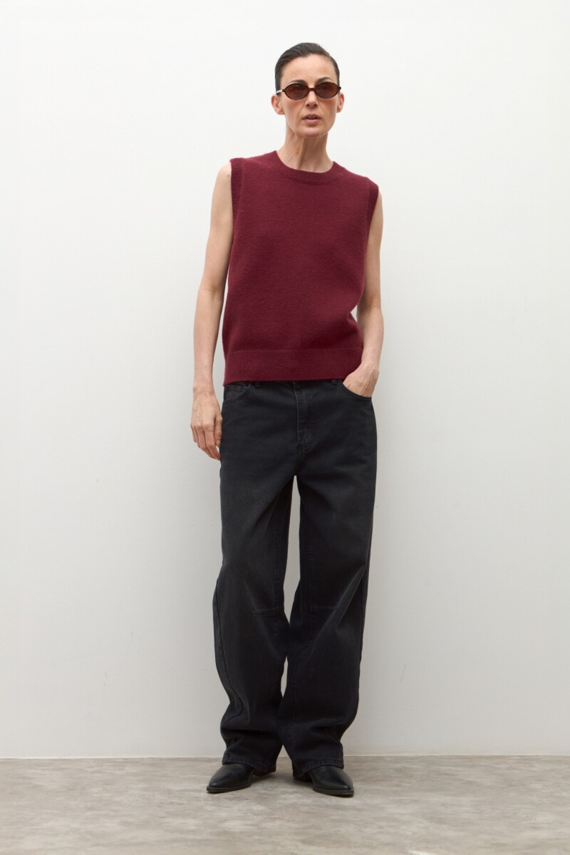 Chaleco tejido - bordo 