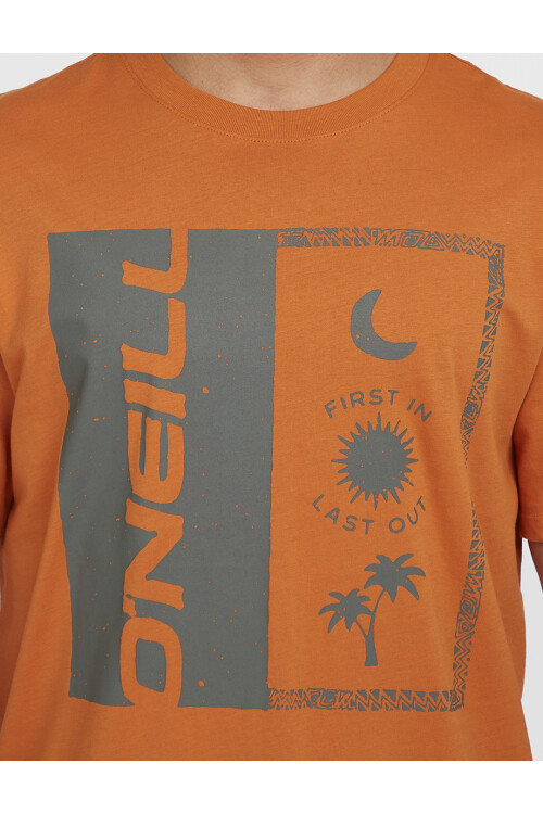 Remera O'Neill Front Print Negro Naranja