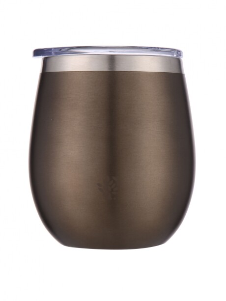 Mate Acero Inox. con Tapa Marron Metalizado