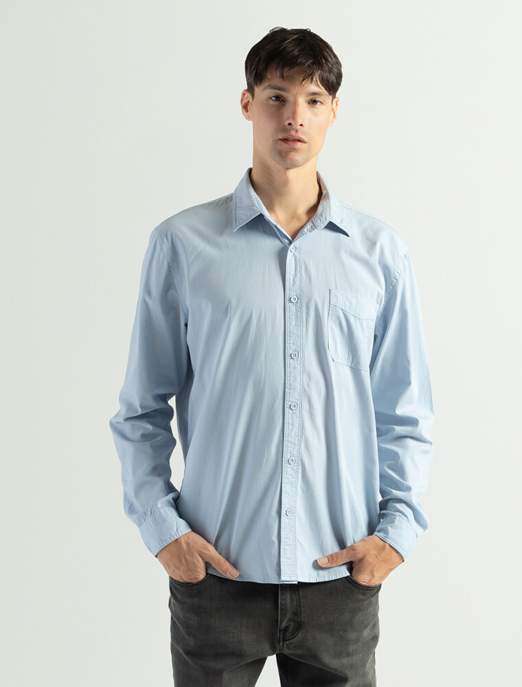 Camisa Algodón Texas Celeste