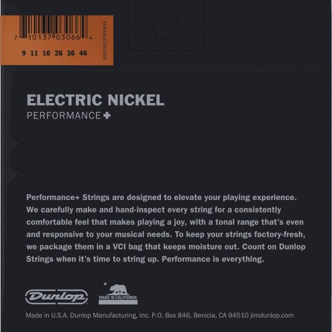 JIM DUNLOP EG NICKEL PLATED 9/46 Encordado G Electrica Unica
