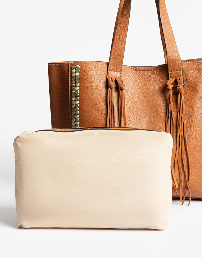 Shopper Shopper Con Flecos - Marron Suela
