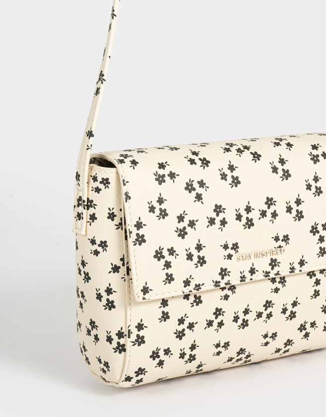 Bandoleras Special Price Clasico Bandolera Cuerina Solapa - Estampado Flores