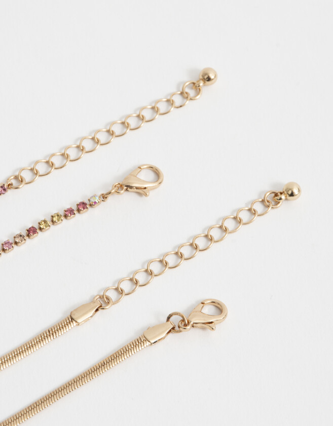 Pulseras Flexibles Sets Bañada en Oro Set De Pulseras Flexibles Bañadas En Oro - Dorado