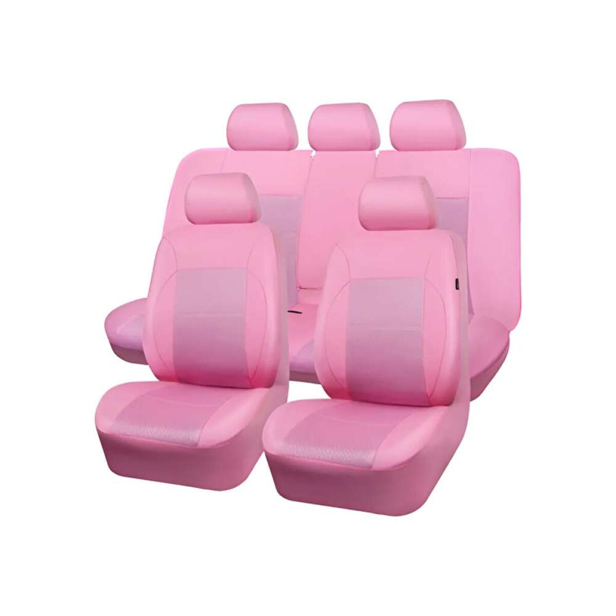 Cubreasientos Rosa Eco Cuero Con Malla - 9 Piezas 