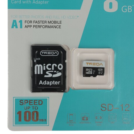 TARJETA DE MEMORIA SD 8GB CON ADAPTADOR A1 100MB/S TARJETA DE MEMORIA SD 8GB CON ADAPTADOR A1 100MB/S