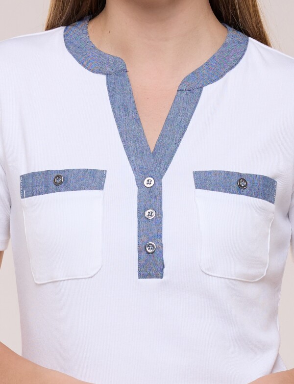 Remera Vistas En Denim CRUDO