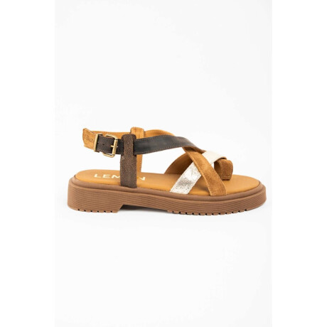 Sandalias De Cuero Tiras Cruzadas Multi