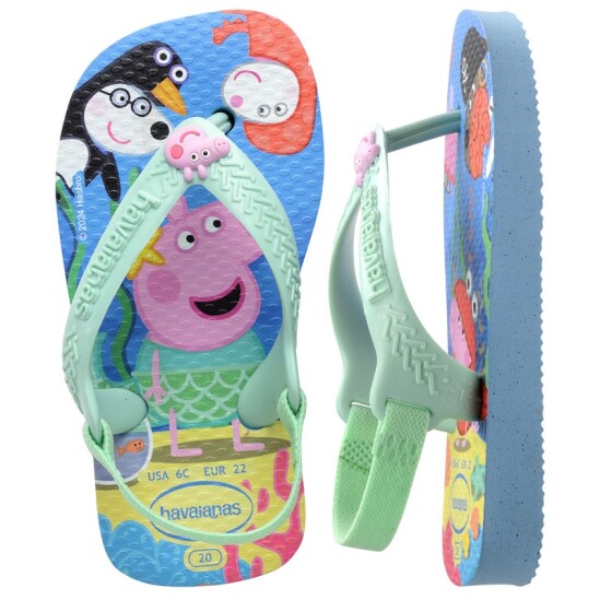 Ojotas Havaianas Baby Peppa Pig Azul