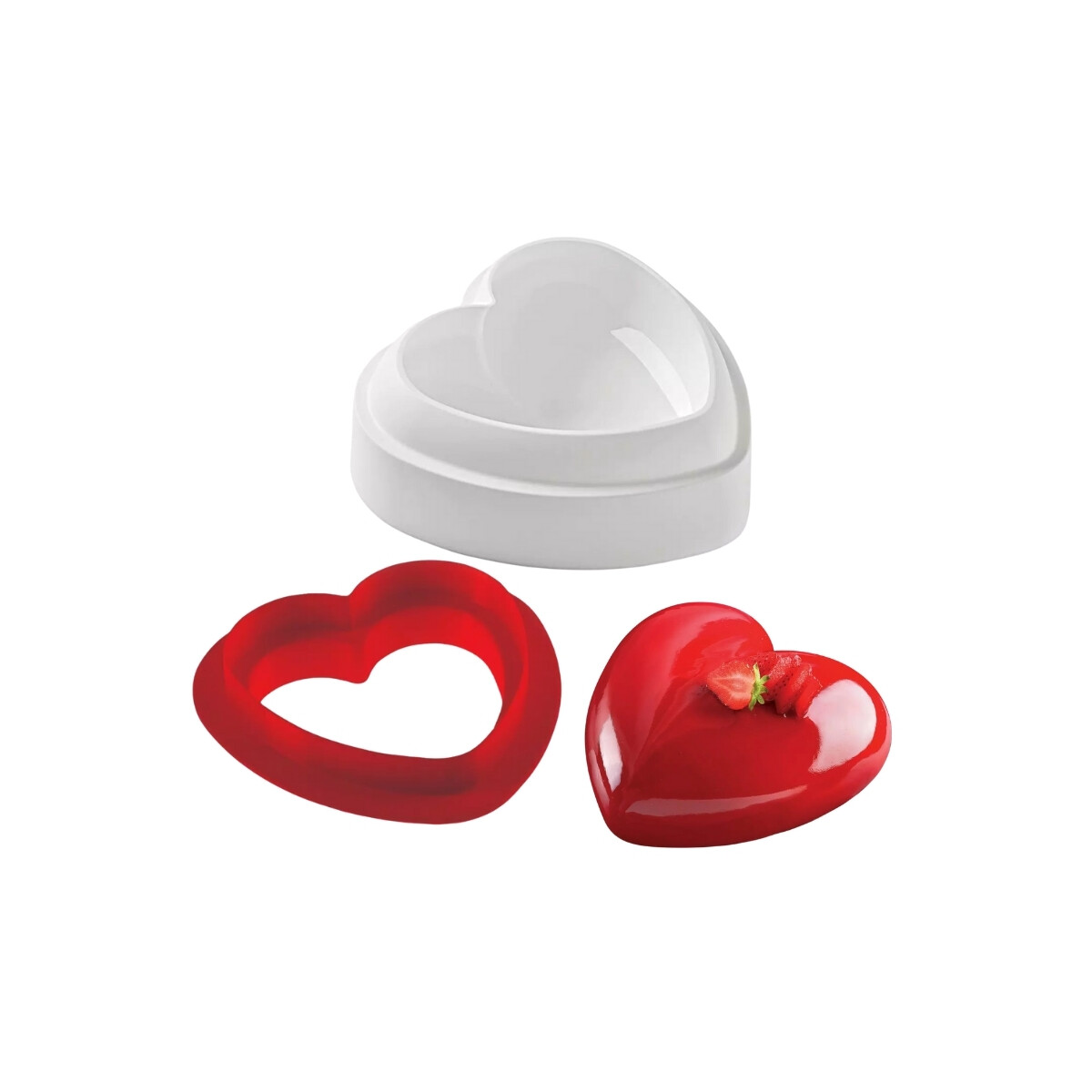 Set Molde y Cutter de Corazon de Silicona 