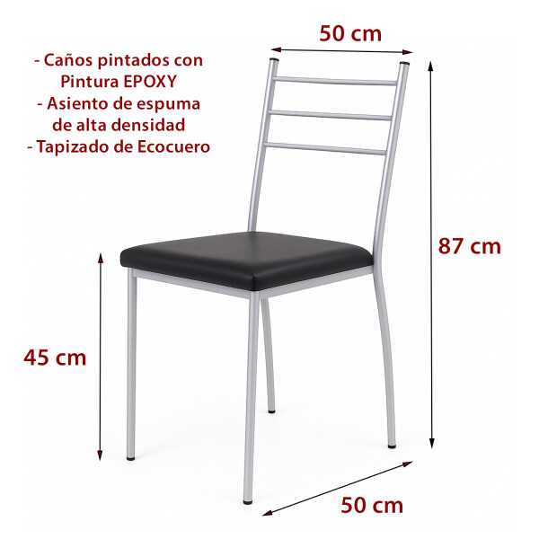 Silla Gitana Acolchonada Con Hierro, Soportan 150 Kg NEGRO