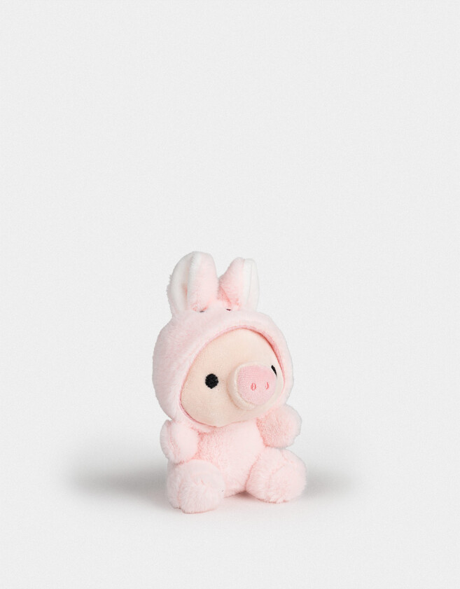 Llavero Peluche Llavero Y Charm De Peluche De Cerdito - Rosa Claro