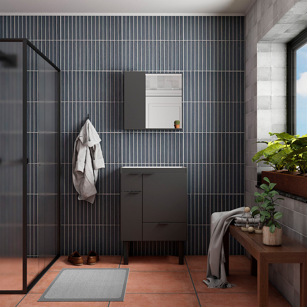 MUEBLE DE BAÑO MODELO IBATE NEGRO SIN TAPA Mueble De Baño Modelo Ibate Negro Sin Tapa