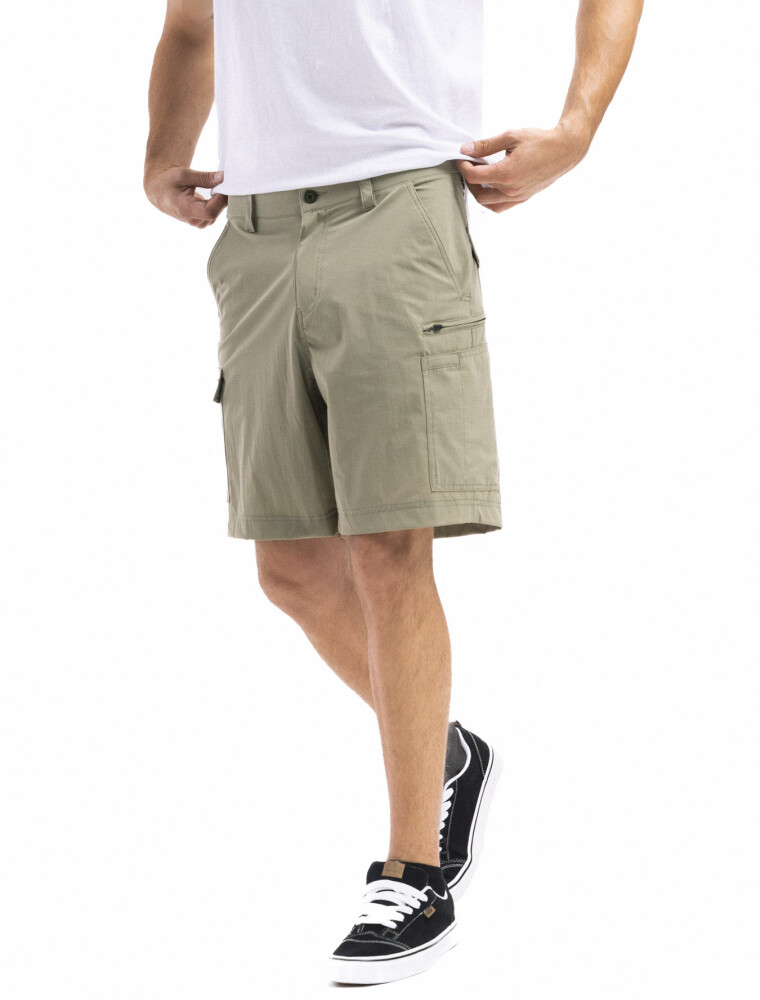 Bermuda Track con Spandex Kaki