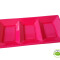 Bandeja Biodegradable Rectangular x3 Unidades Rosa Neón