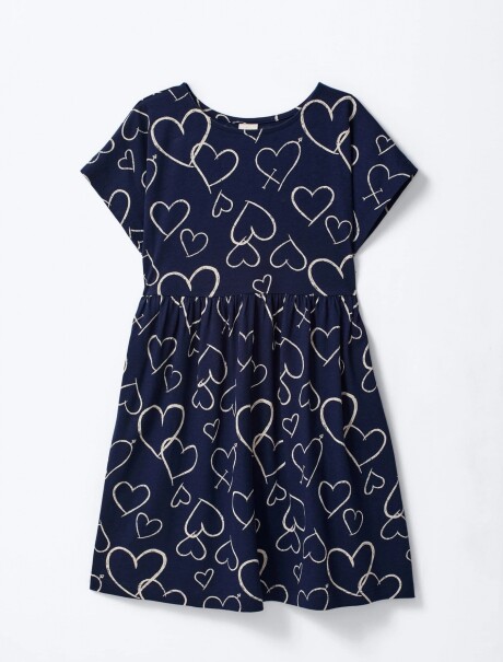 VESTIDO CORTO CON ESTAMPADO AZUL