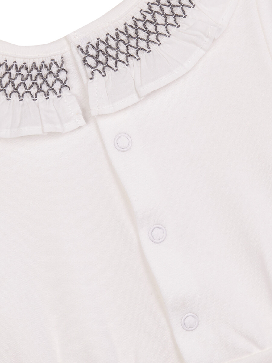 Body Manga Larga Cuell Blanco Roto