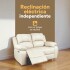 Sofá Sillón 2 Cuerpos Reclinable Masajeador Electrico Living Color Variante Crema