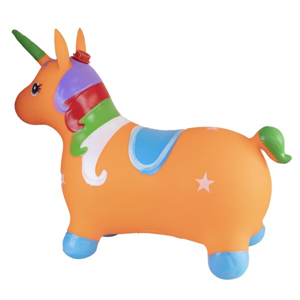 Unicornio Saltarín Inflable Infantil 58 x 55 cm Naranja 1