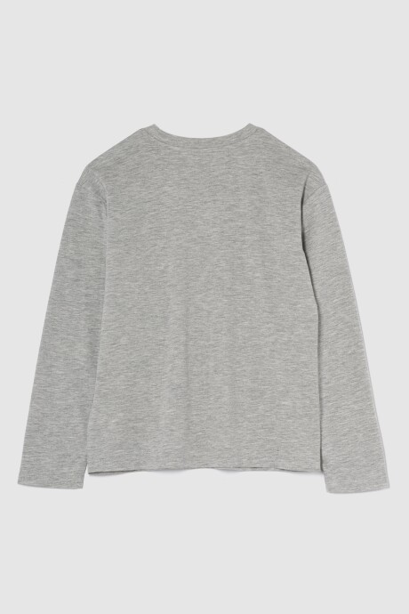Remera Messi Manga Larga Niño Regular Grey