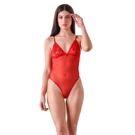 Body de Tul Elastizado Rojo