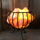 Lampara Sal Luz Del Himalaya Soporte De Metal Fanal Cesta! Naranja