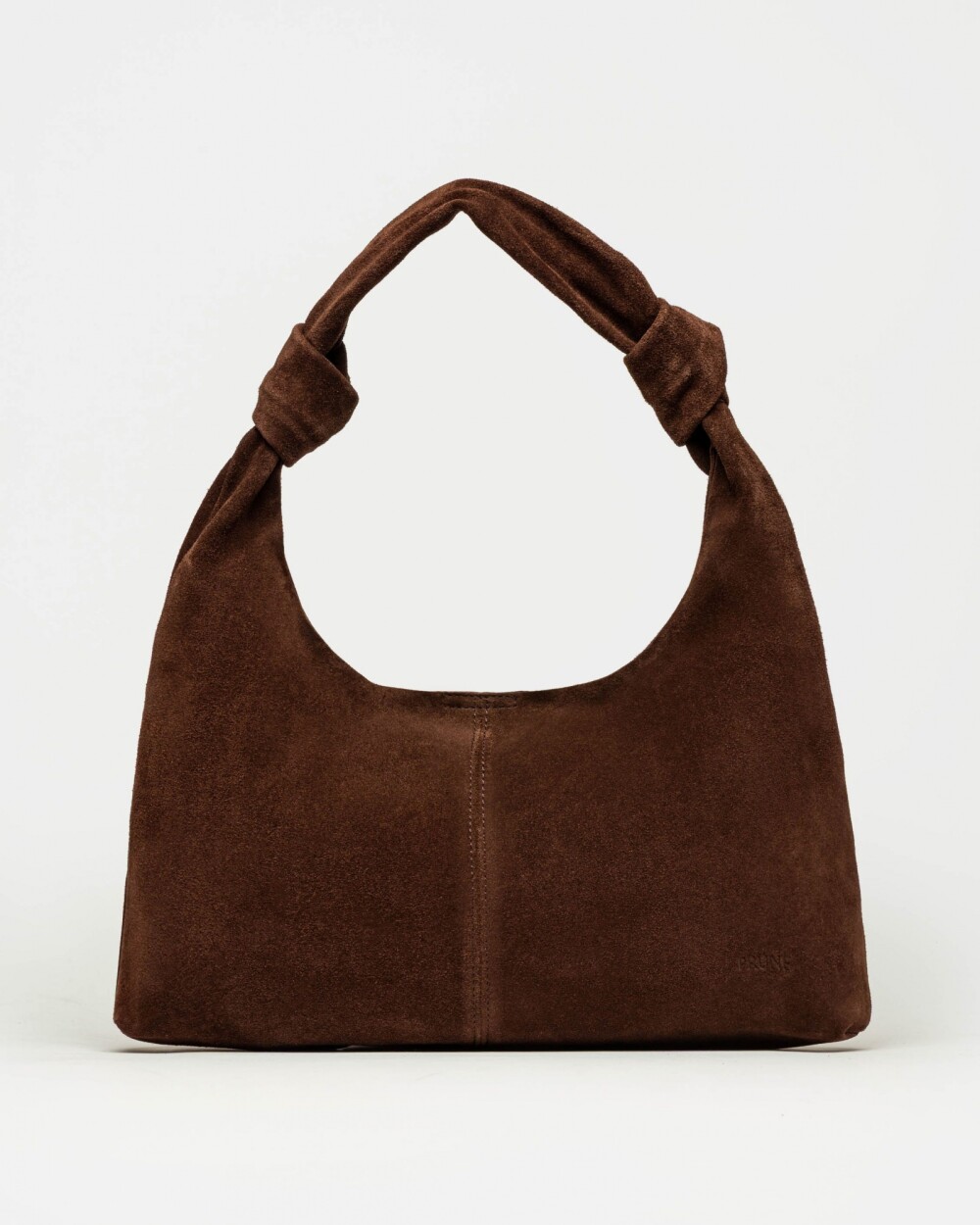 Cartera al hombro Juana en Cuero Gamuza Marron