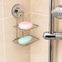 JABONERA DE BAÑO DOBLE PLATEADO