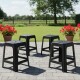 Set x4 Banqueta apilable de plástico resistente NEGRO
