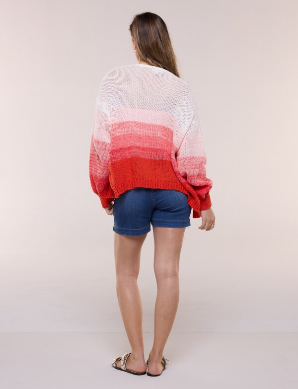 Cardigan Calado ROJO/MULTI