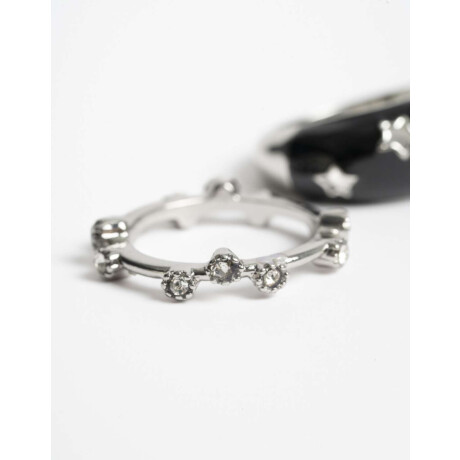 Set De Anillos Plateado