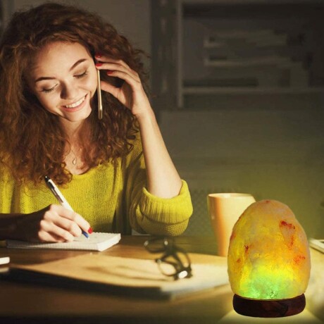 Lámpara de sal luz 7 colores diseño luna 001