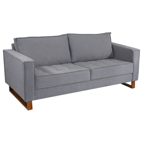 Sillón Sofá Italia Lino 3 Lugares - Cinza OUTLET Sillón Sofá Italia Lino 3 Lugares - Cinza OUTLET