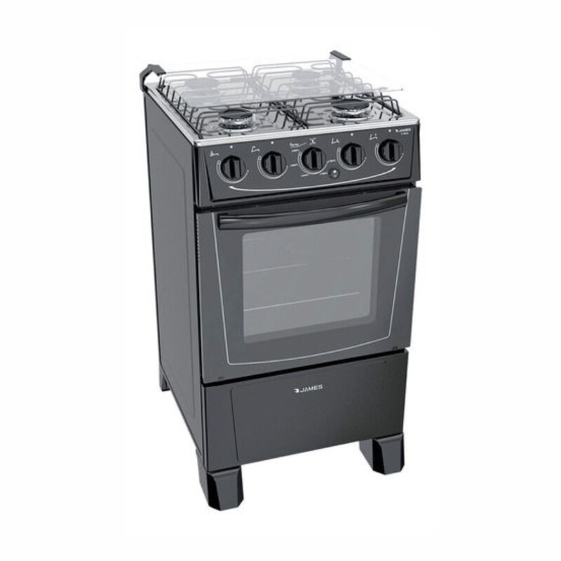 Cocina Gas James Horno Autolimpiante 4 Hornallas Termocupla Negro