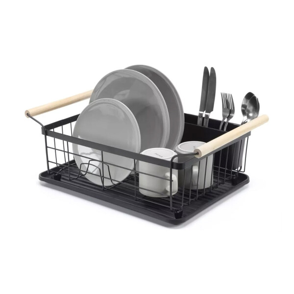 Escurridor Seca Platos Vajilla De Metal Asa De Madera Cocina Imback Color Negro Escurridor Seca Platos Vajilla De Metal Asa De Madera Cocina Imback Color Negro