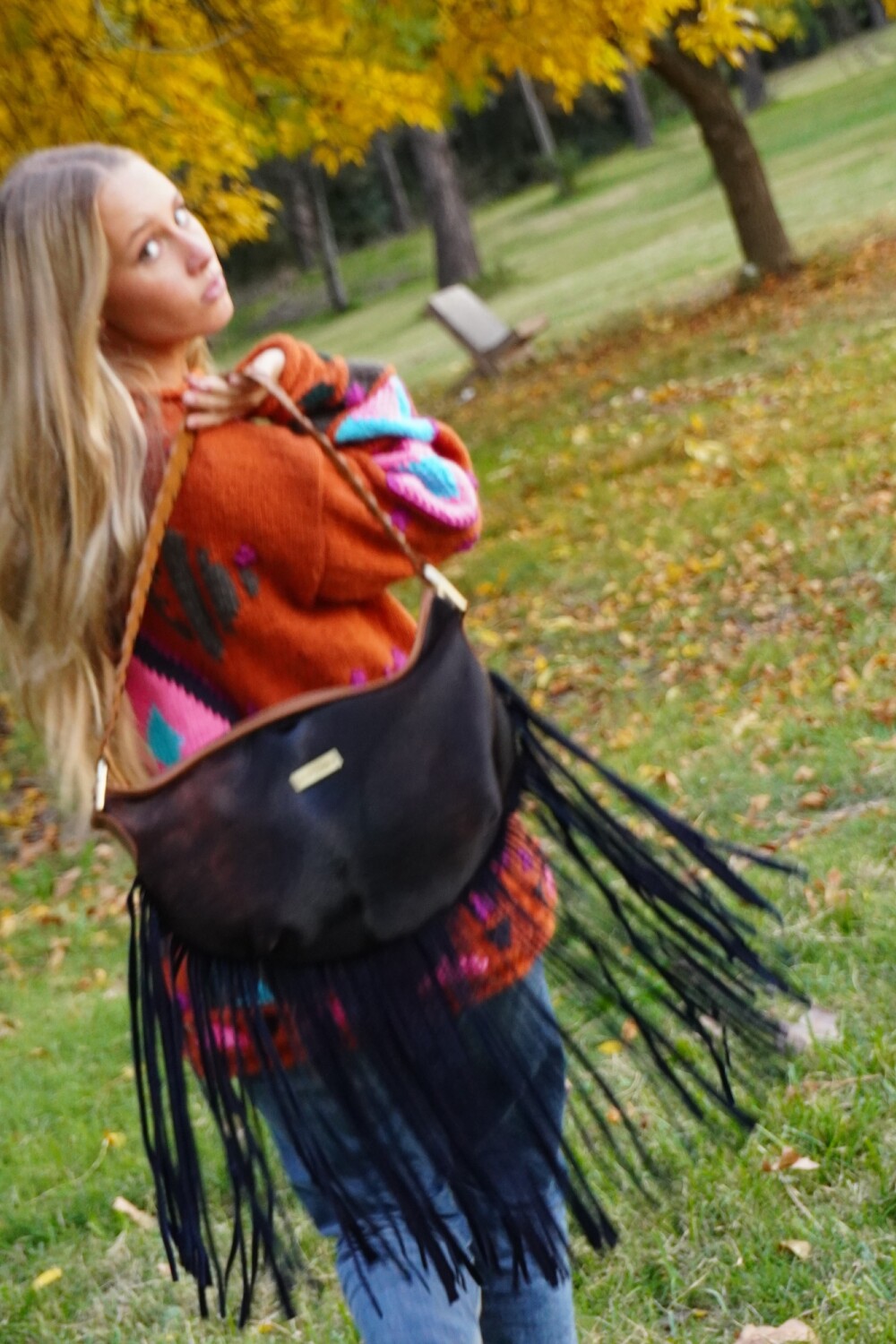 Bellaca Bag Cowhide Liso / Azul