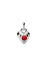 CHARM DE ALEACIÓN DE METALES BAÑADOS EN PLATA DE LEY CON CRISTAL ROJO Charm