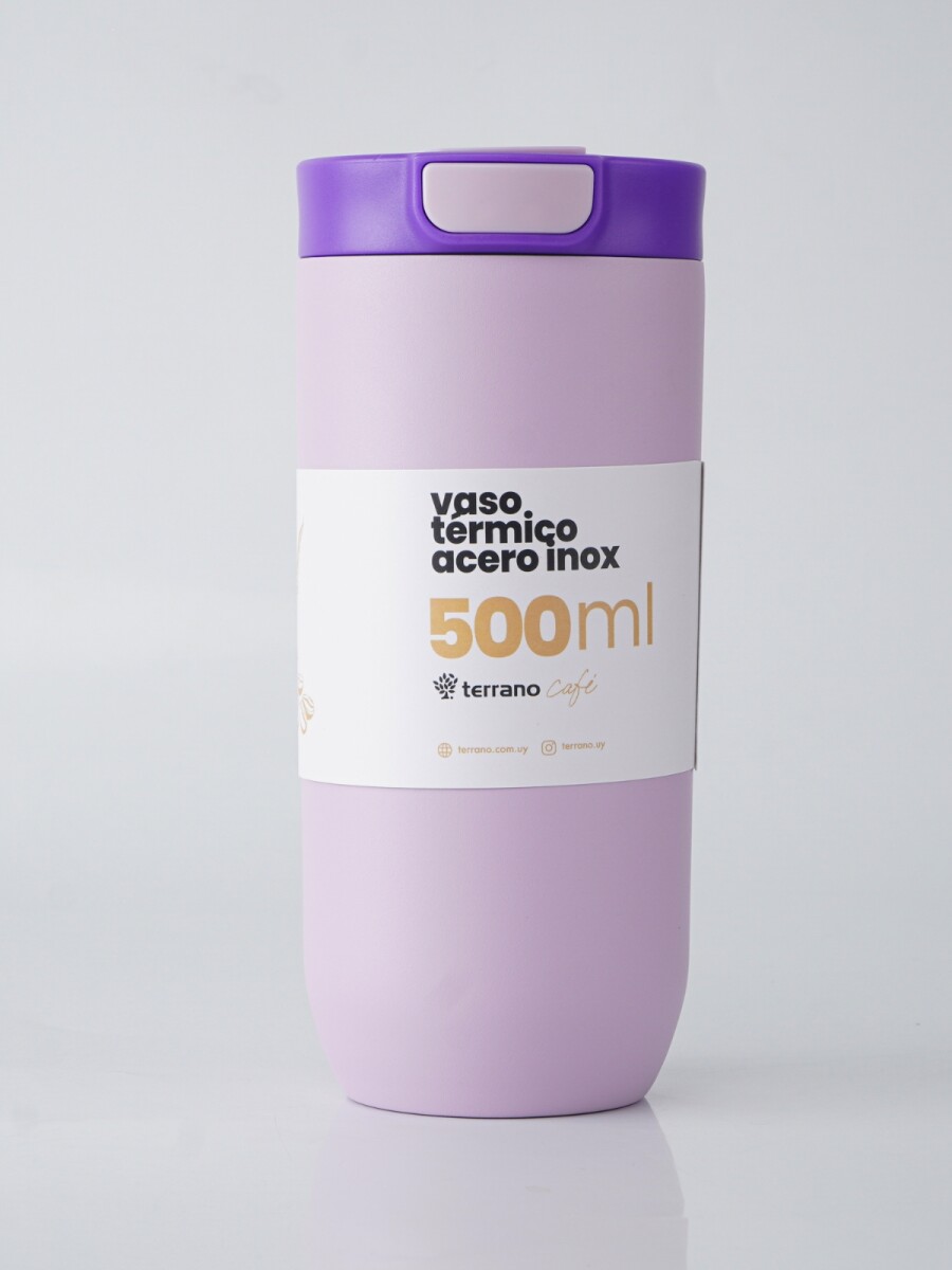 Vaso Térmico Push&Drink 500mL. - Lila 