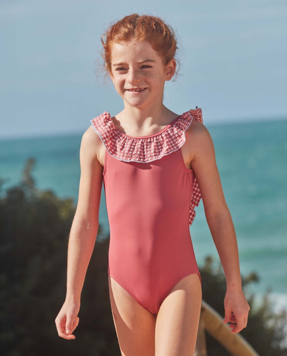 Bañador Con Volante - Rosa 