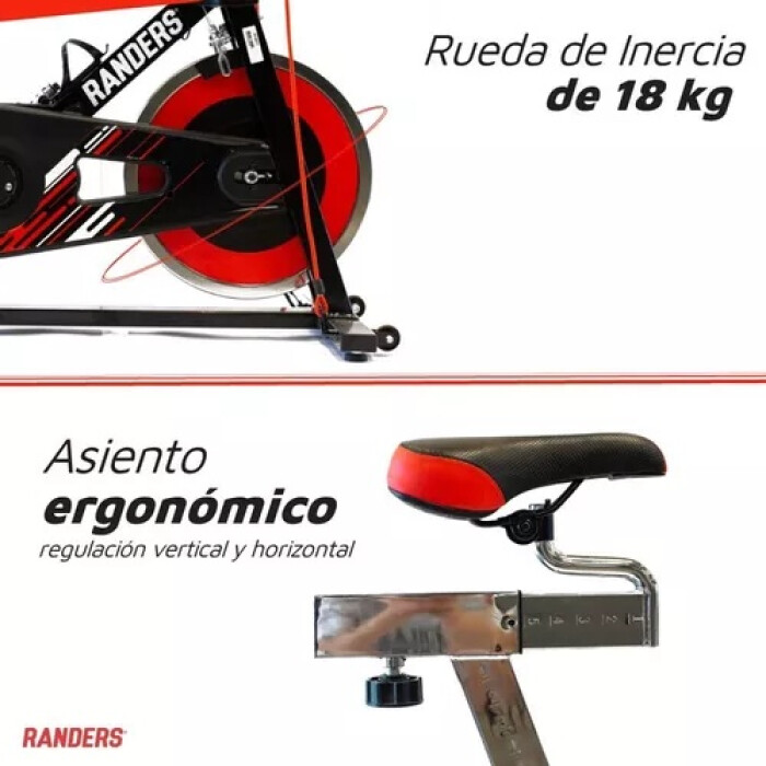 Bicicleta de spinning Randers ARG-880SP-R disco 18 Kg Bicicleta de spinning Randers ARG-880SP-R disco 18 Kg