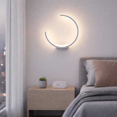 Aplique led circulo cortado 13w Luz neutra BLANCO