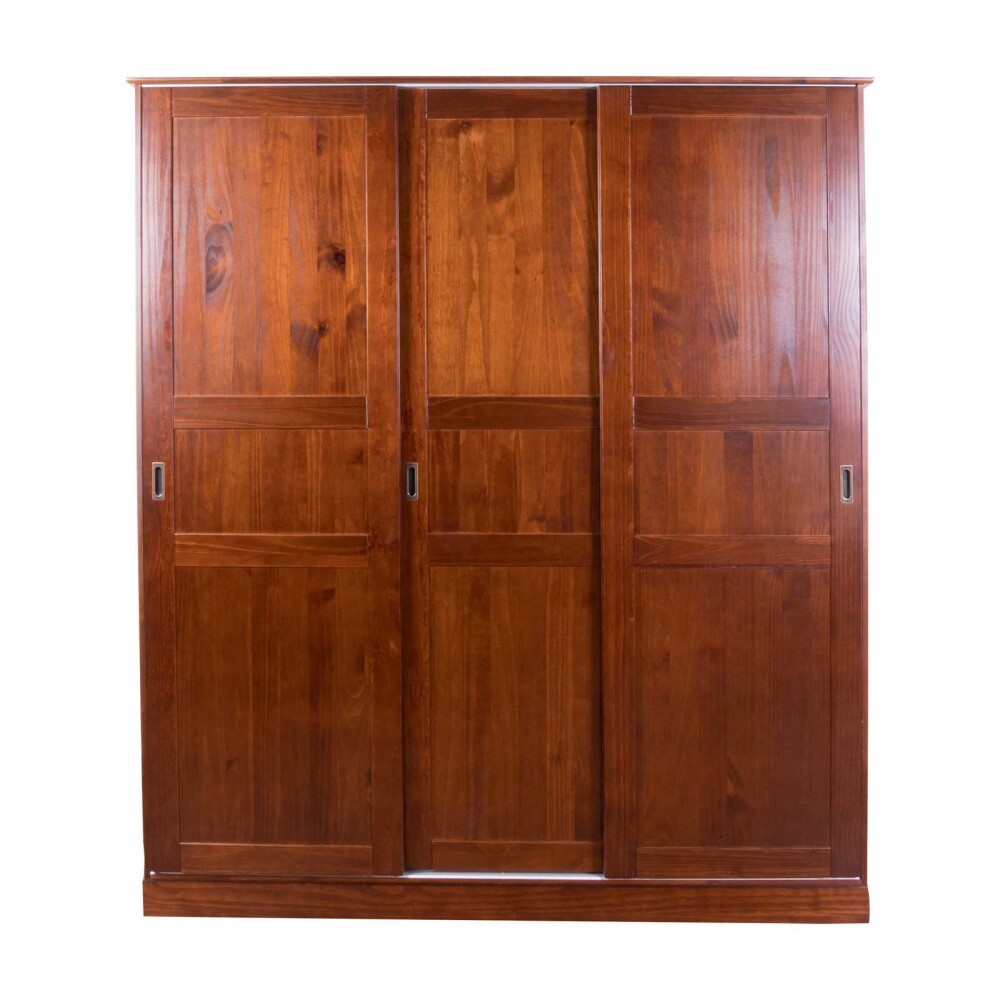 PLACARD CORREDIZO 3 PUERTAS MADERA MARRON AGATA