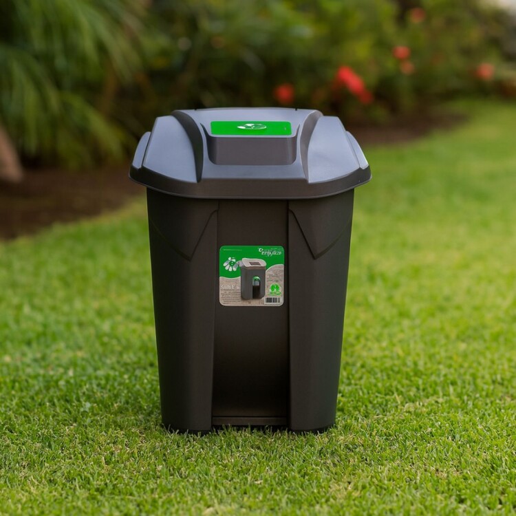 TACHO PAPELERA RESIDUOS 120 LITROS NEGRO
