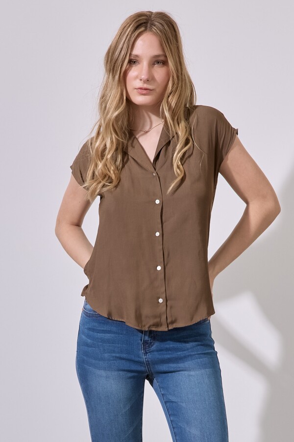 Camisa Saten MARRON