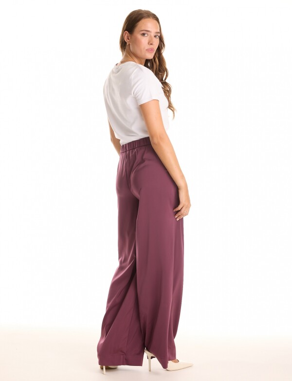 Pantalon Saten Wide BORDEAUX