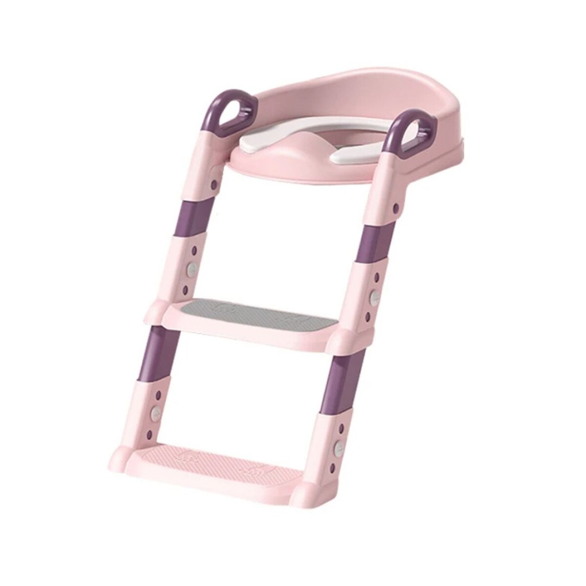 Asiento Reductor Inodoro Aprendizaje Infantil Escalera - Color Rosado 