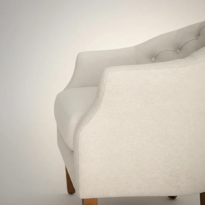 POLTRONA CAPITONEADA - TELA TRAMADA BEIGE POLTRONA CAPITONEADA - TELA TRAMADA BEIGE