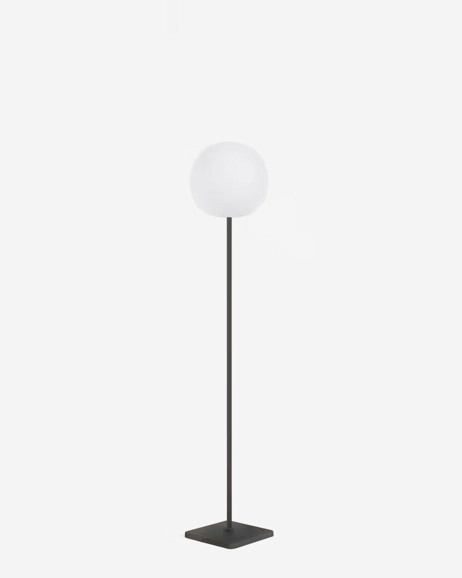 Lámpara de pie solar para exterior Dinesh de acero negro 120 cm Lámpara de pie solar para exterior Dinesh de acero negro 120 cm
